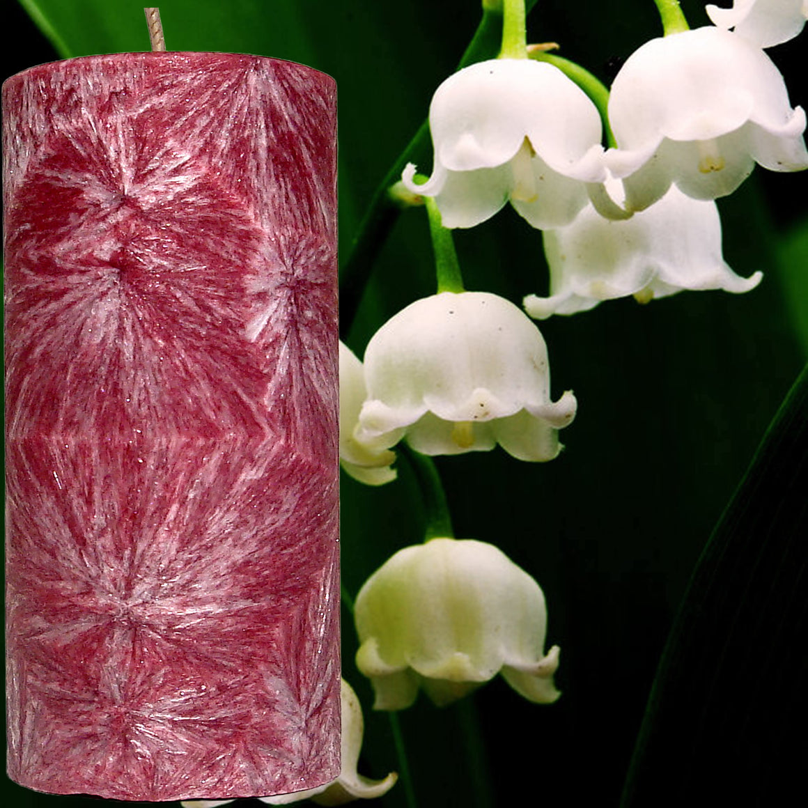 Lily Of The Valley Scented Palm Wax Pillar Candle Hand Poured