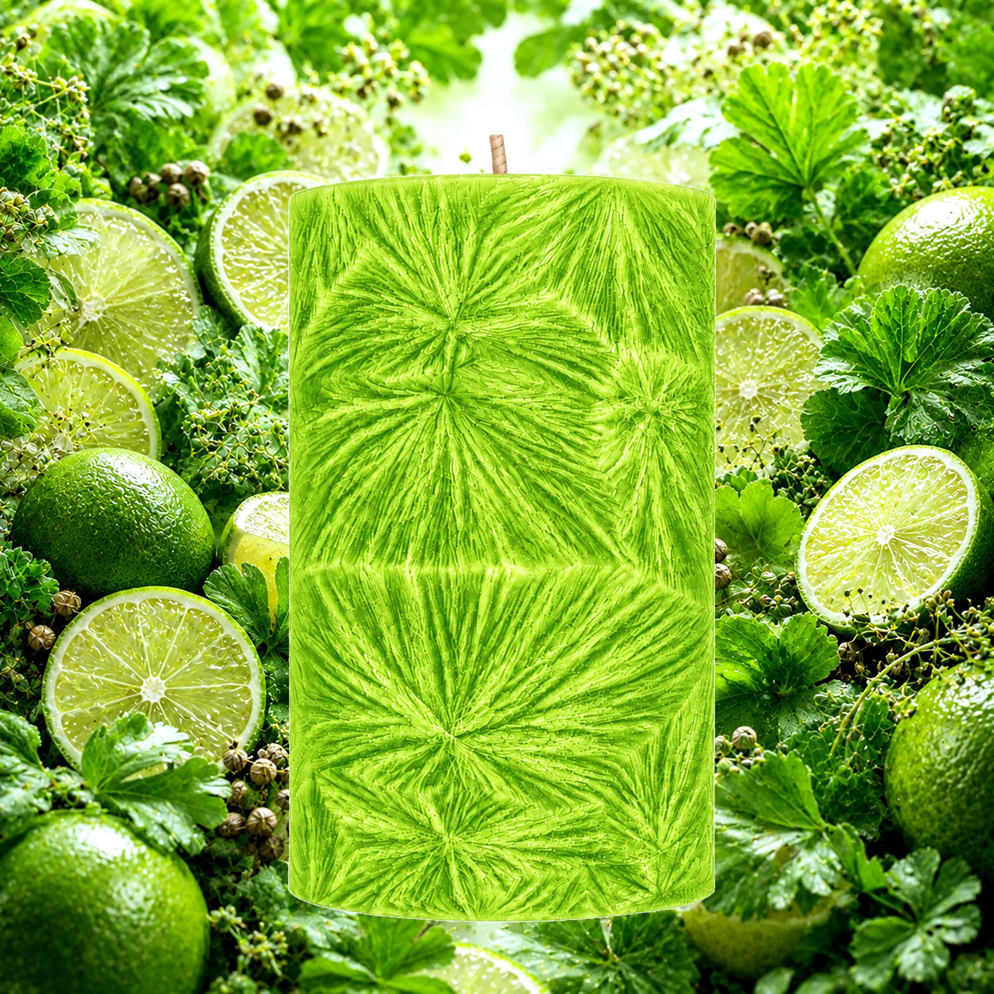 Lime Infusion No 5 Pillar Candle