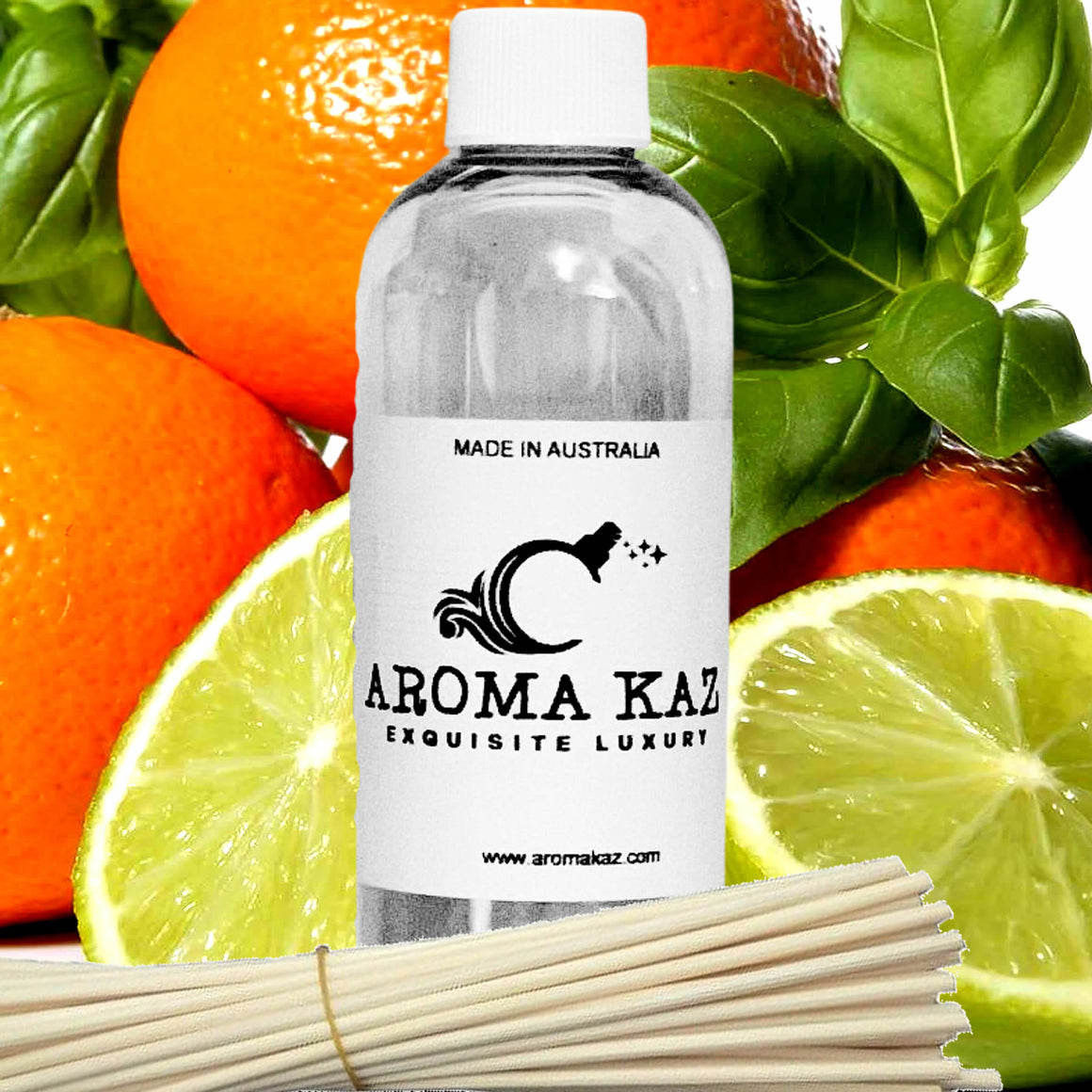 Lime Basil Mandarin Diffuser Fragrance Oil with Reeds – Vegan Cruelty-Free Home Aroma