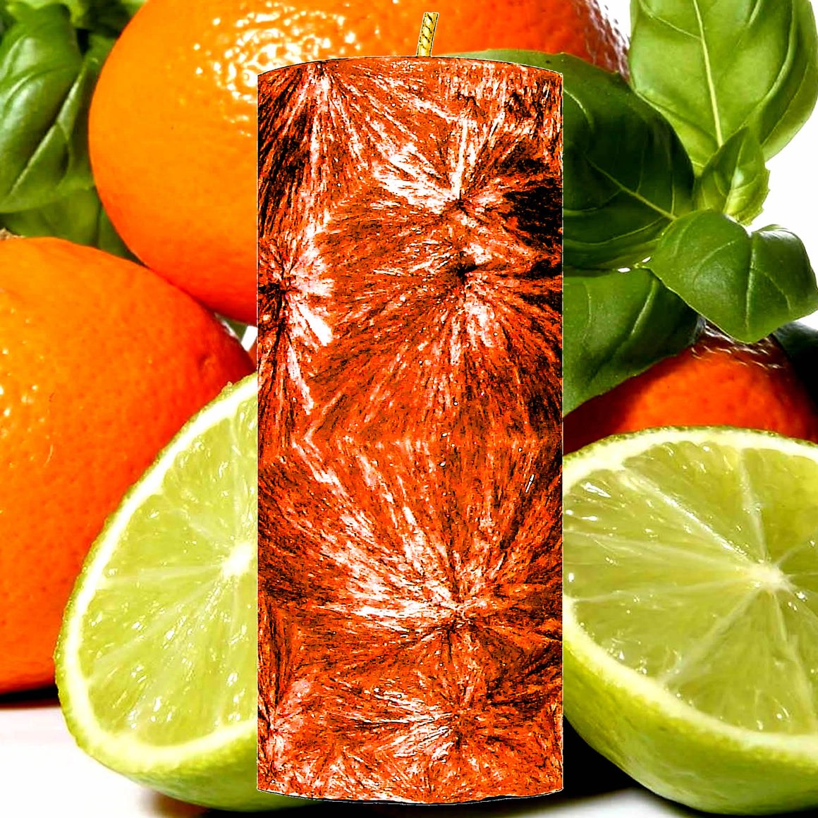 Lime Basil Mandarin Pillar Candle – Plant-Based, Eco-Friendly, Vegan, Cruelty Free