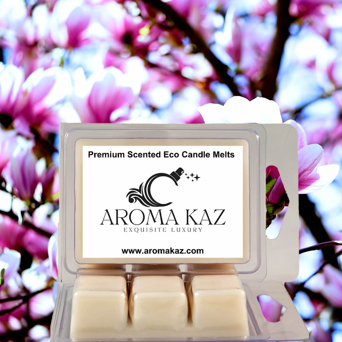 Magnolia eco soy wax melts – vegan, cruelty-free featuring classic magnolia blossom florals, handmade in Australia.
