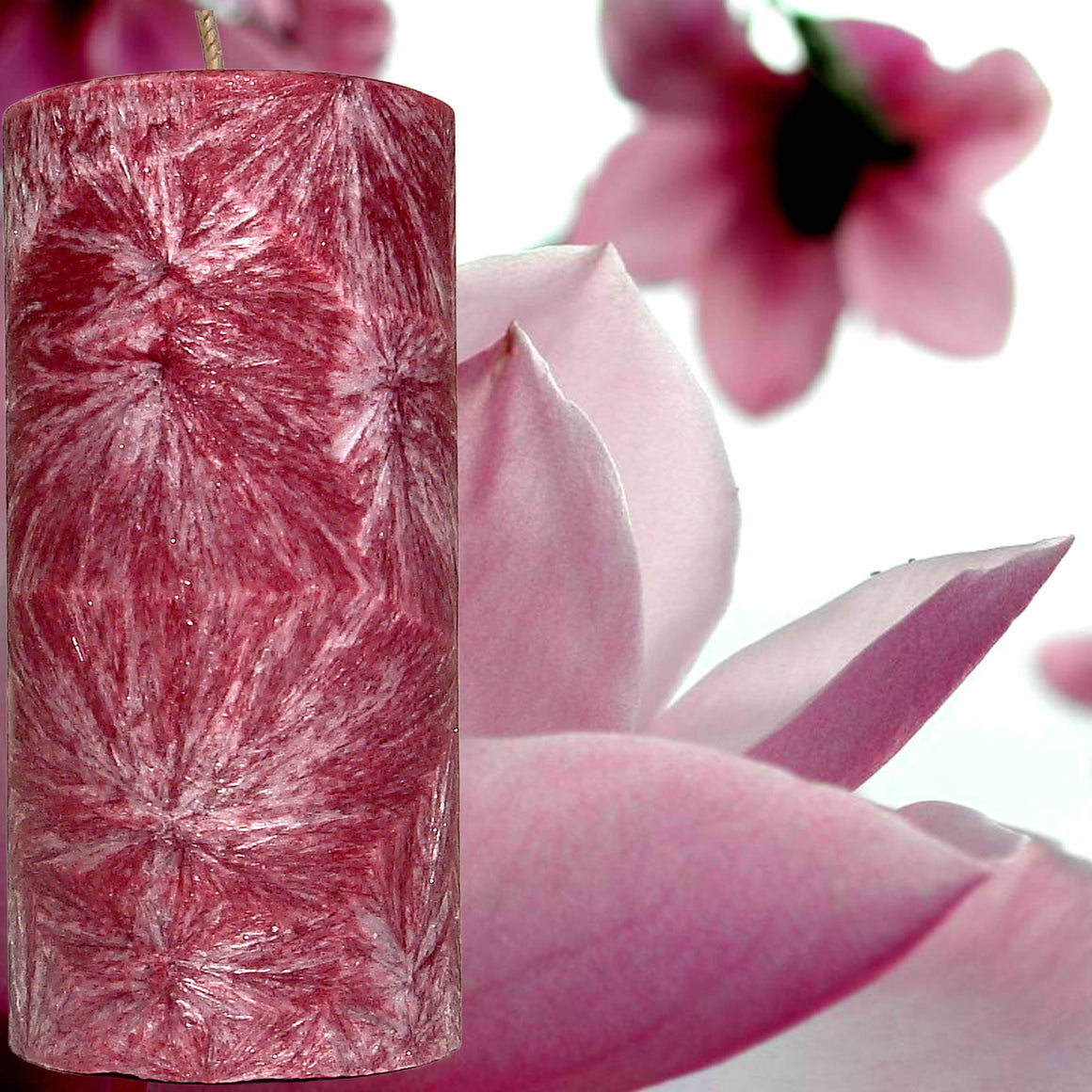 Magnolia Scented Palm Wax Pillar Candle Hand Poured