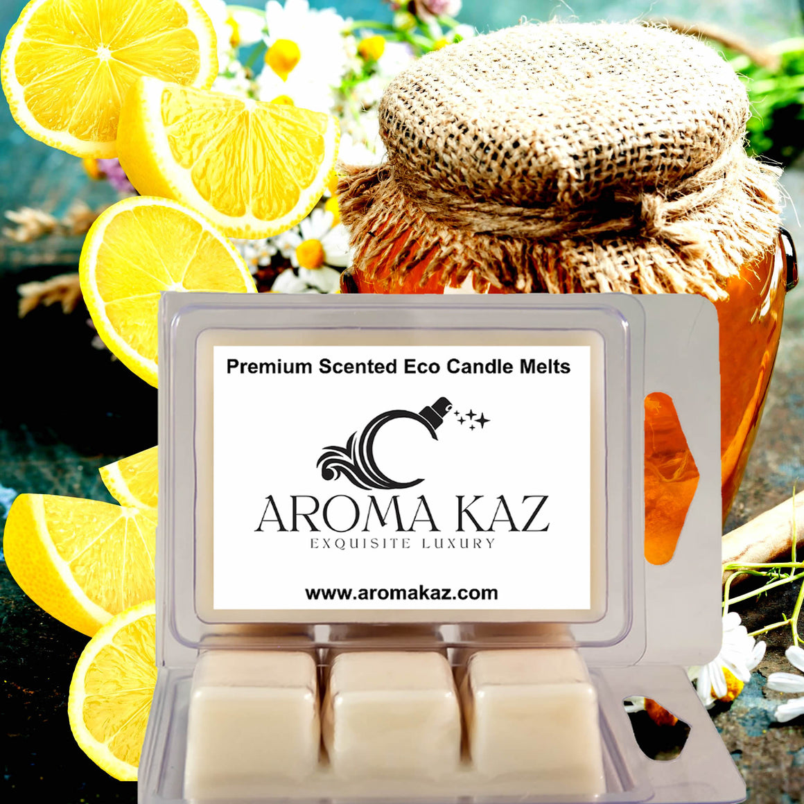 Manuka Honey & Lemon eco soy wax melts – vegan, cruelty-free featuring soothing manuka honey and bright lemon zest, handmade in Australia.