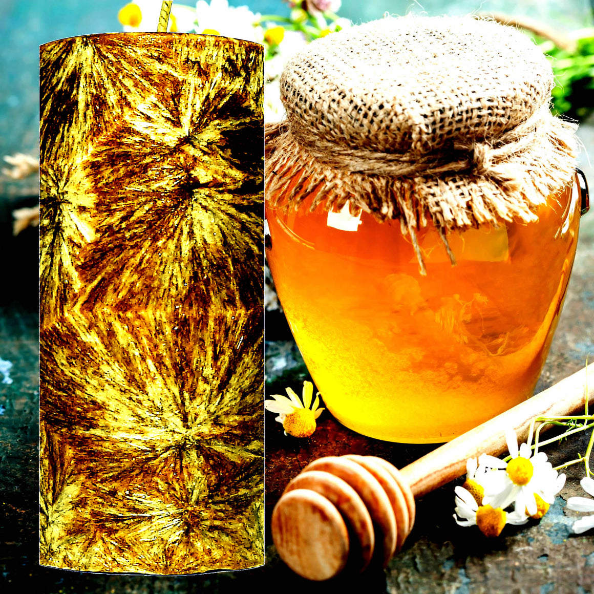 Manuka Honey Pillar Candle – Plant-Based, Eco-Friendly, Vegan, Cruelty Free