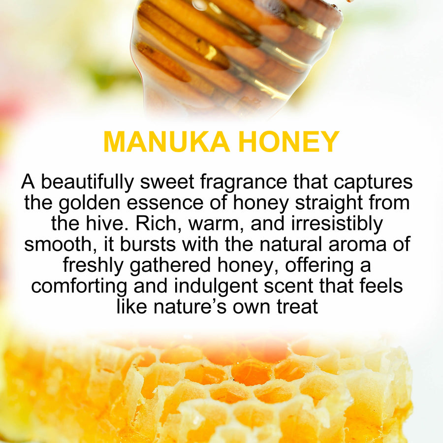 Manuka Honey Fragrance Roll On – vegan, cruelty-free perfume roll on featuring warm sweet manuka honey aroma, handmade in Australia.
