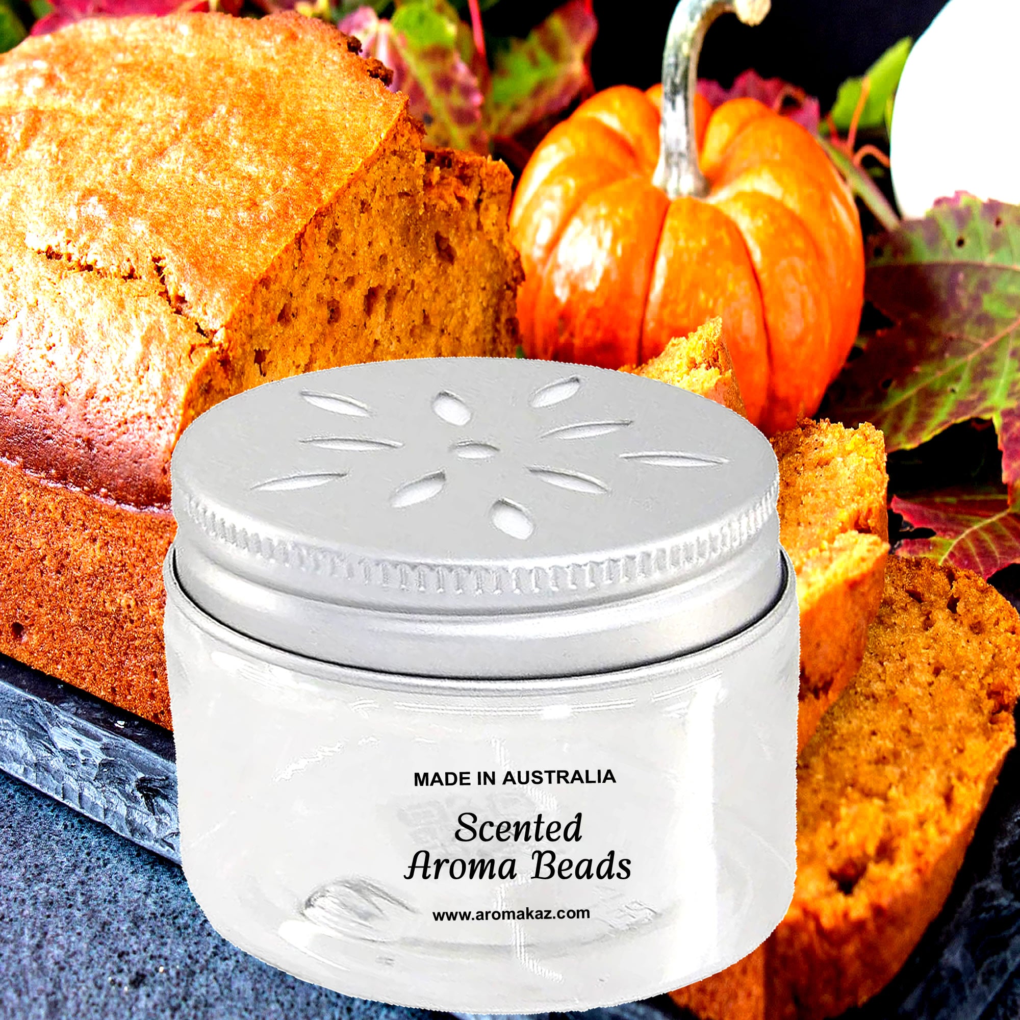 Maple Pumpkin Bread Air Freshener Aroma Beads - Room, Car, Pantry, Pet Areas, Linen