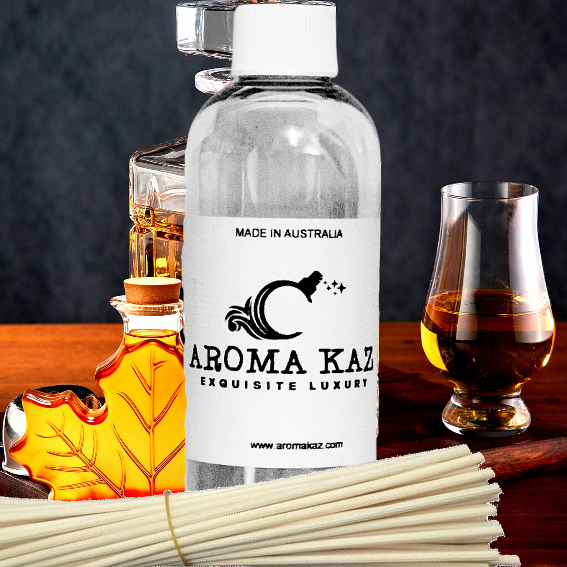 Maple Bourbon Diffuser Fragrance Oil with Reeds – Vegan Cruelty-Free Home Aroma