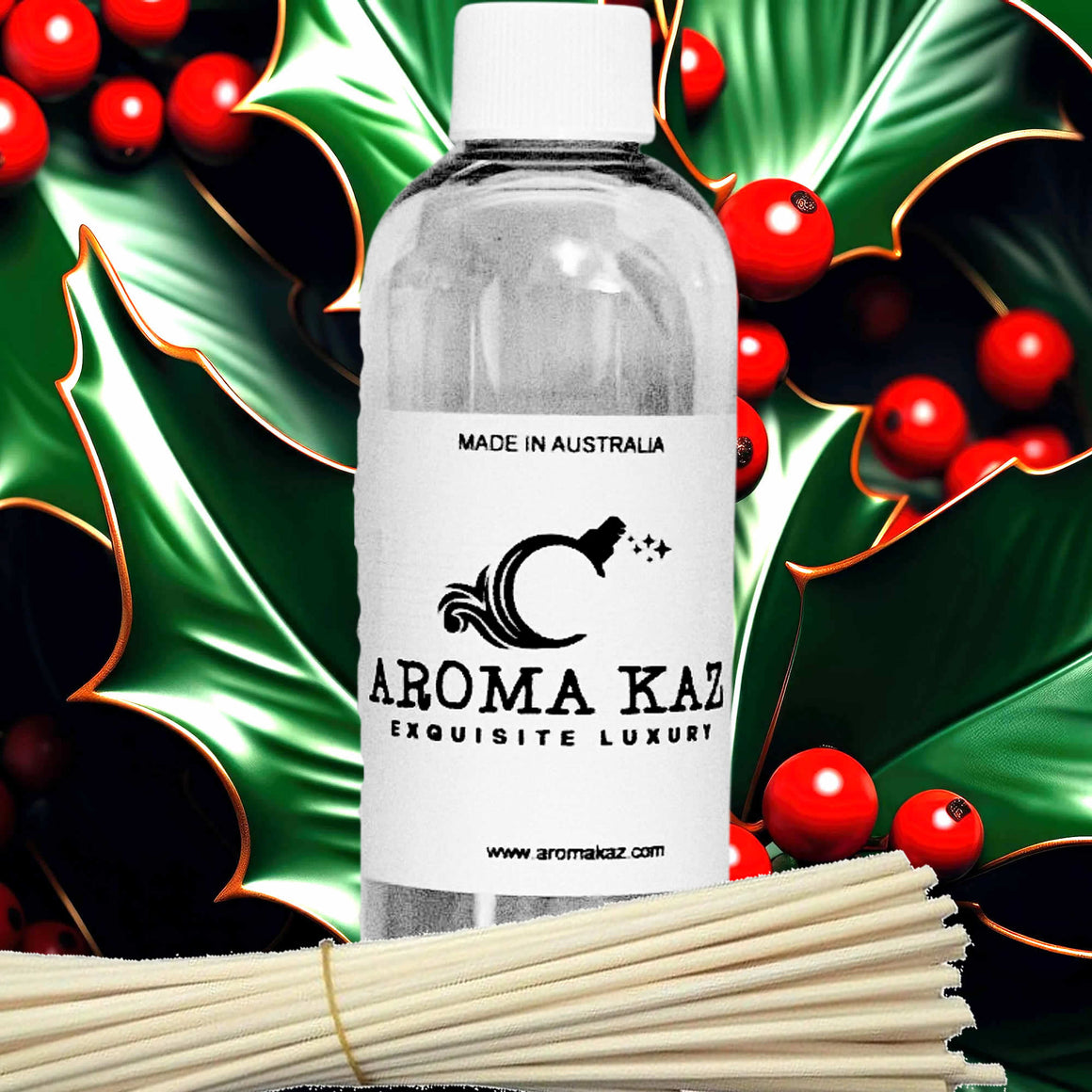 Mistletoe & Holly Berry Diffuser Fragrance Oil with Reeds – Vegan Cruelty-Free Home Aroma