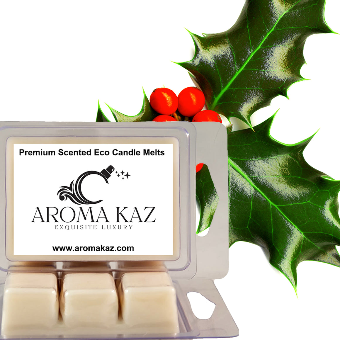 Mistletoe & Holly Berry Eco Soy Candle Wax Melts Clam Packs