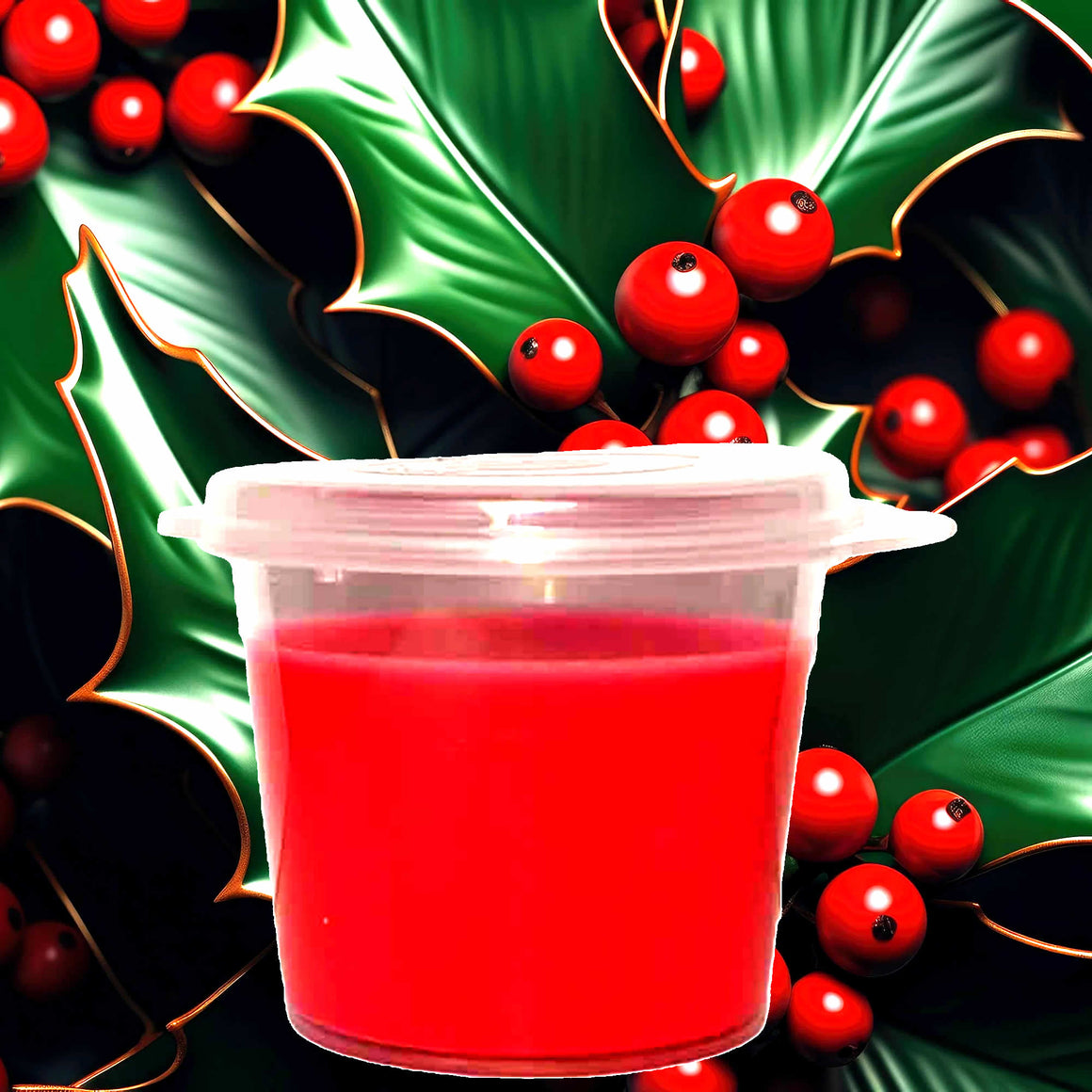 Mistletoe & Holly Berry Soy Candle Melt Shot Pots – Plant-Based, Vegan, Cruelty-Free, Hand-Poured
