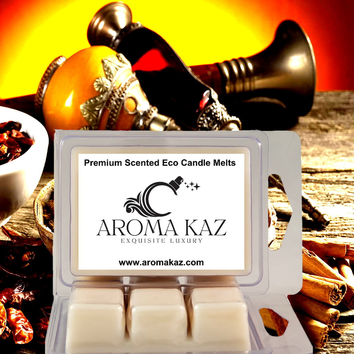 Moroccan Spice eco soy wax melts – vegan, cruelty-free featuring warm aromatic spices and sensual amber notes, handmade in Australia.