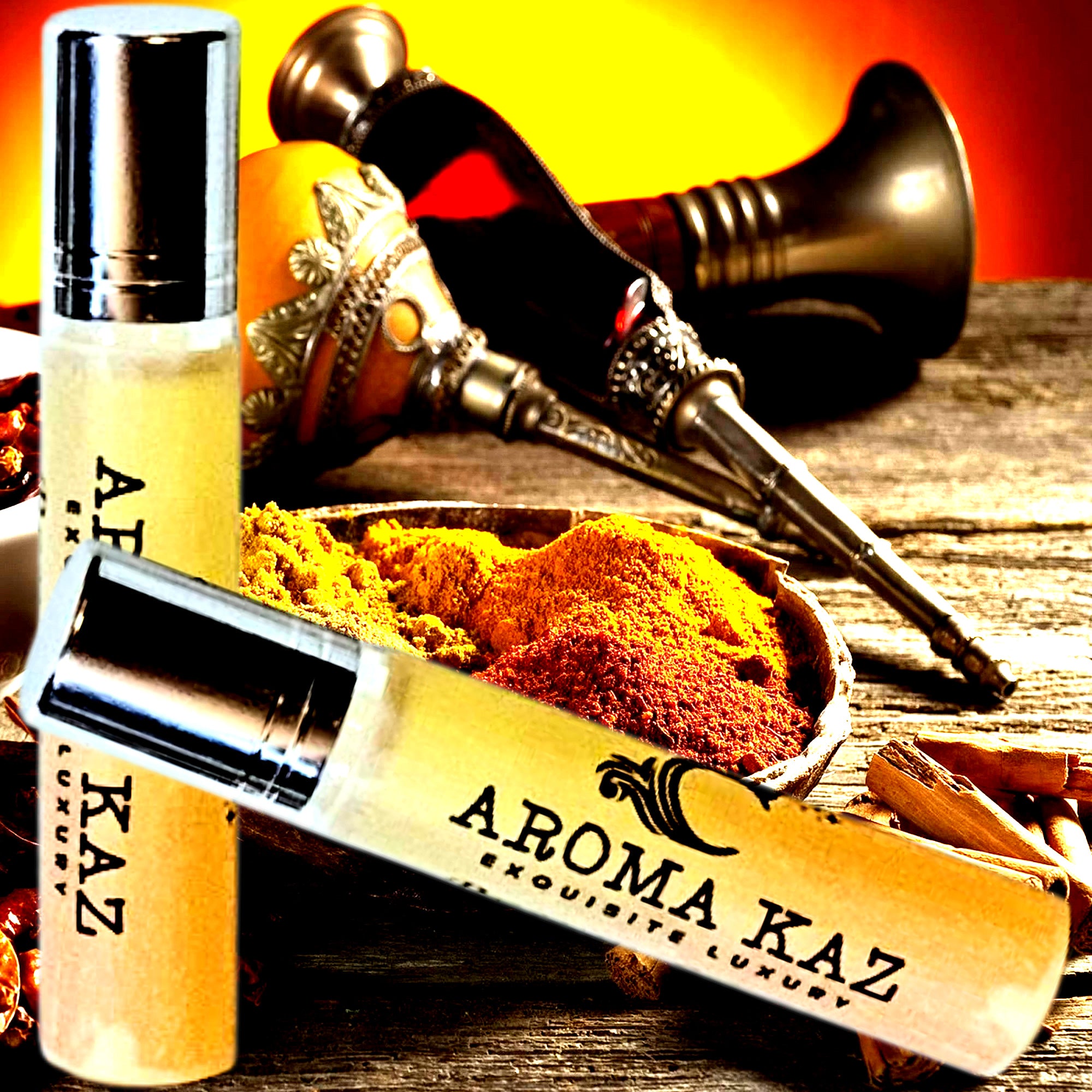 Moroccan Spice Fragrance Roll On – vegan, cruelty-free perfume roll on featuring warm aromatic spices and sensual amber notes, handmade in Australia.