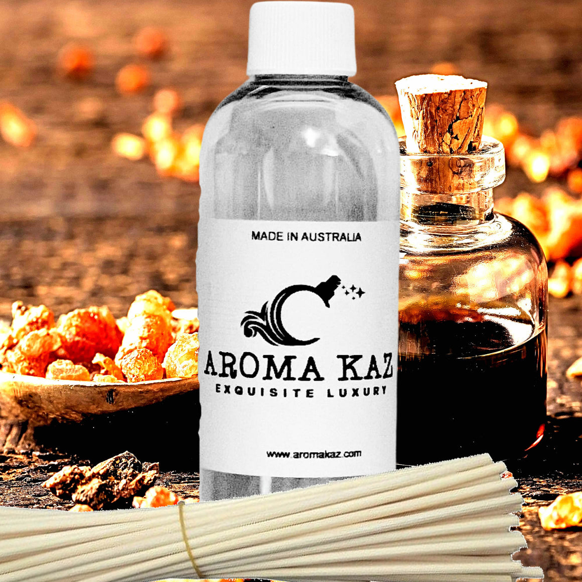 Moroccan Amber & Myrrh Diffuser Fragrance Oil with Reeds – Vegan Cruelty-Free Home Aroma