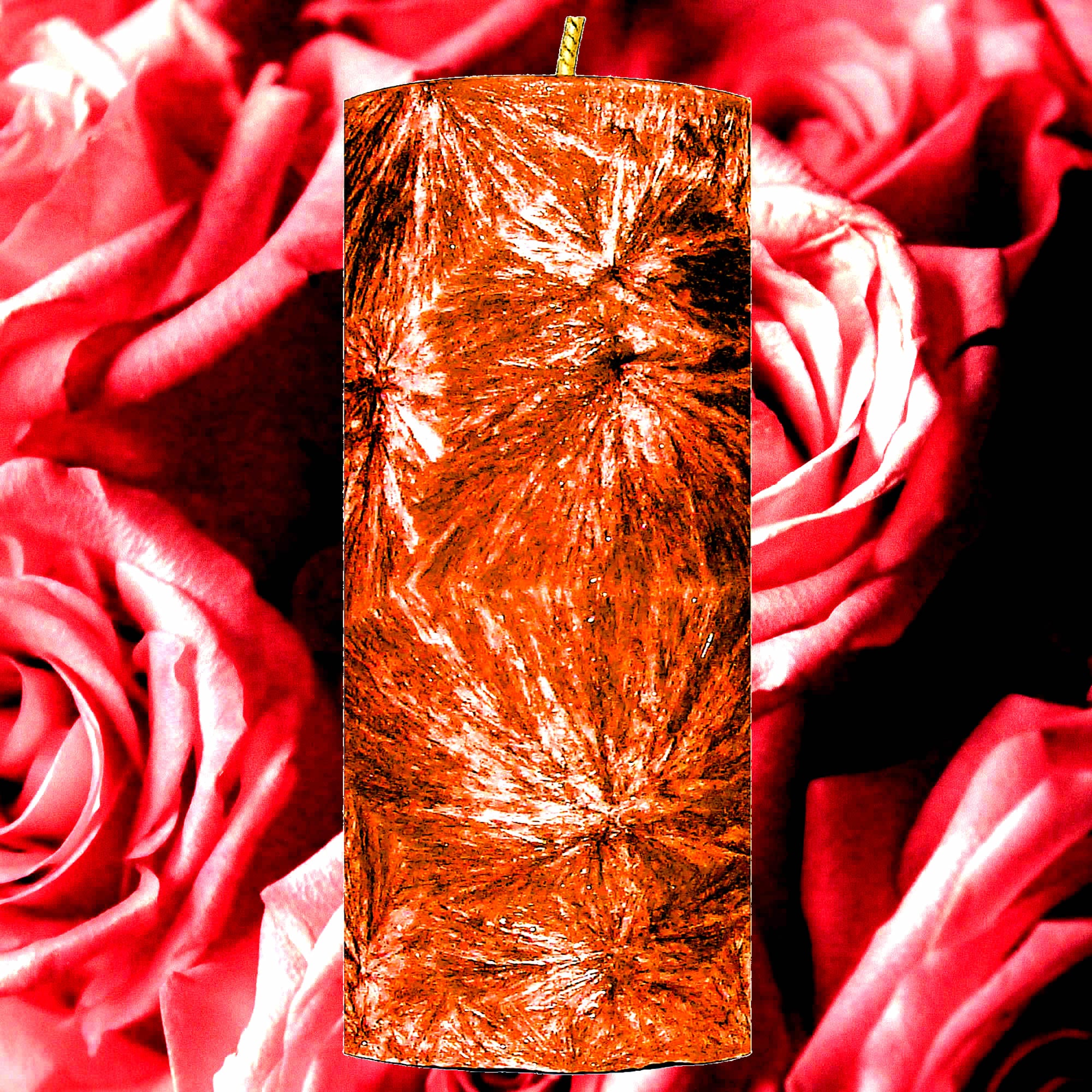 Moroccan Roses Pillar Candle – Plant-Based, Eco-Friendly, Vegan, Cruelty Free