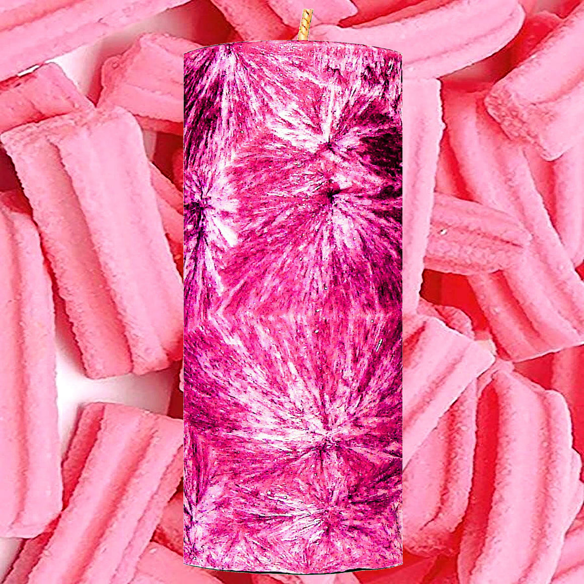 Pink Musk Stick Pillar Candle – Plant-Based, Eco-Friendly, Vegan, Cruelty Free