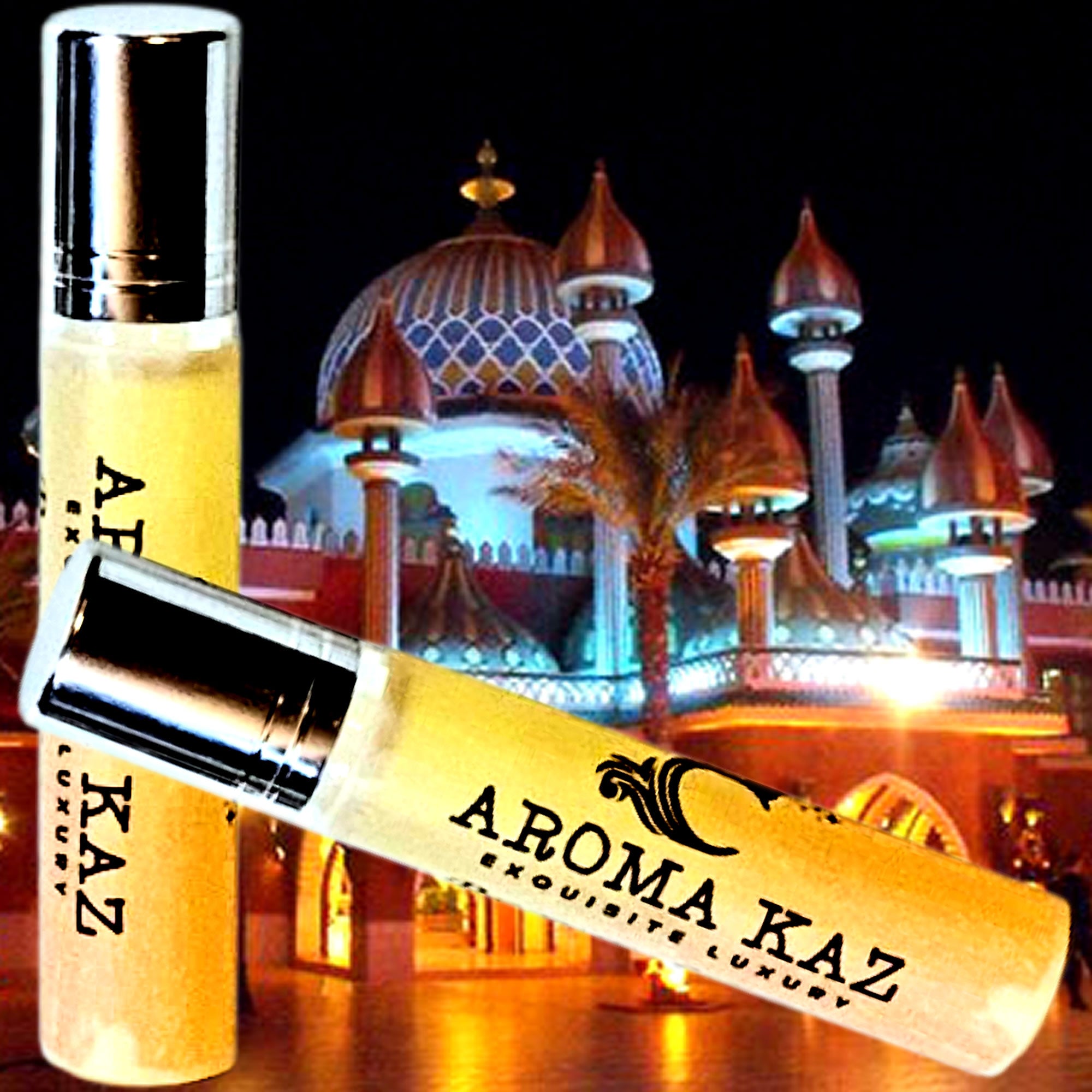 Mystic Arabian Knights Fragrance Roll On – vegan, cruelty-free perfume roll on featuring deep exotic spices, warm woods, and rich amber, handmade in Australia.