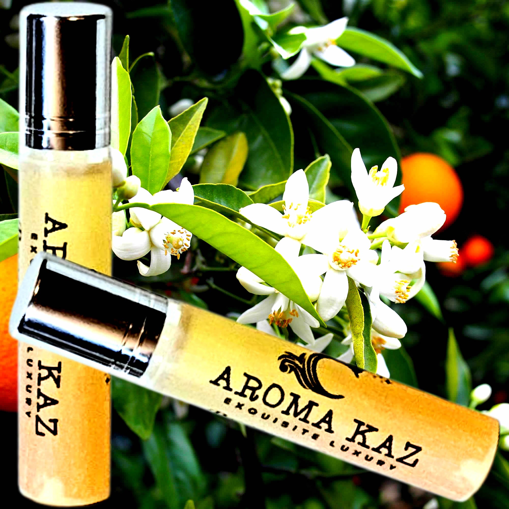 Neroli Orange Blossoms Fragrance Roll On – vegan, cruelty-free perfume roll on featuring exotic neroli and sweet orange blossom florals, handmade in Australia.