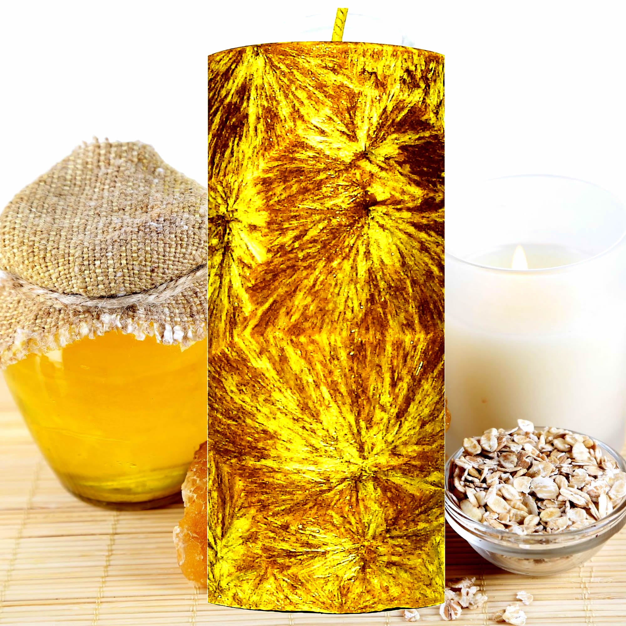 Oatmeal Milk & Honey Pillar Candle – Plant-Based, Eco-Friendly, Vegan, Cruelty Free