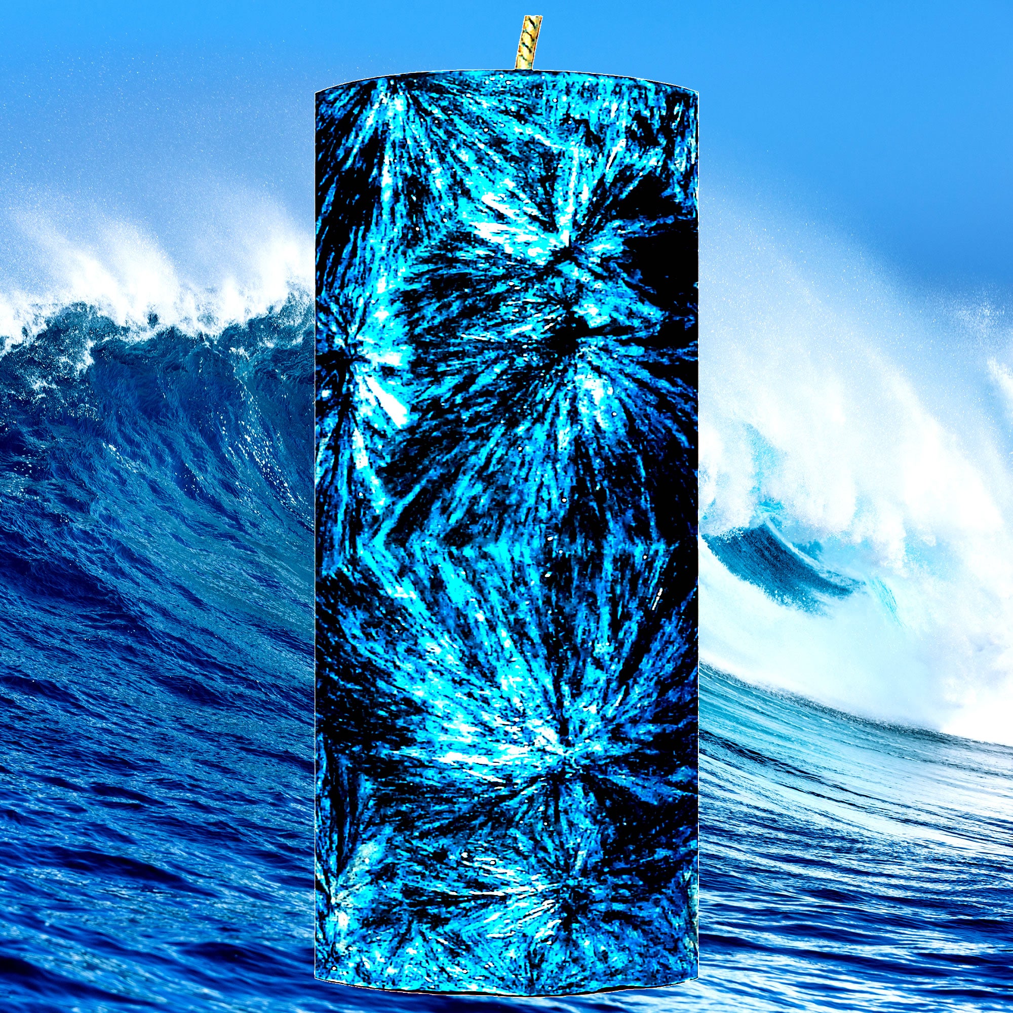 Ocean Whispers Pillar Candle – Plant-Based, Eco-Friendly, Vegan, Cruelty Free