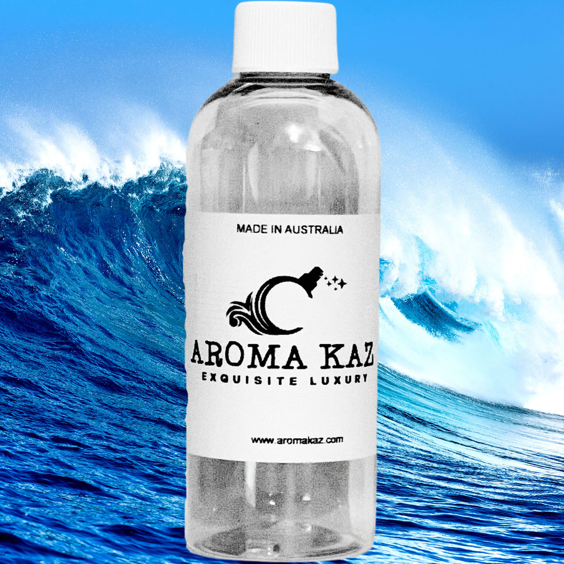 Ocean Whispers fragrance oil for candle making, soap making and perfume blending – vegan, cruelty-free featuring fresh sea breeze and soft aquatic notes, handmade in Australia.