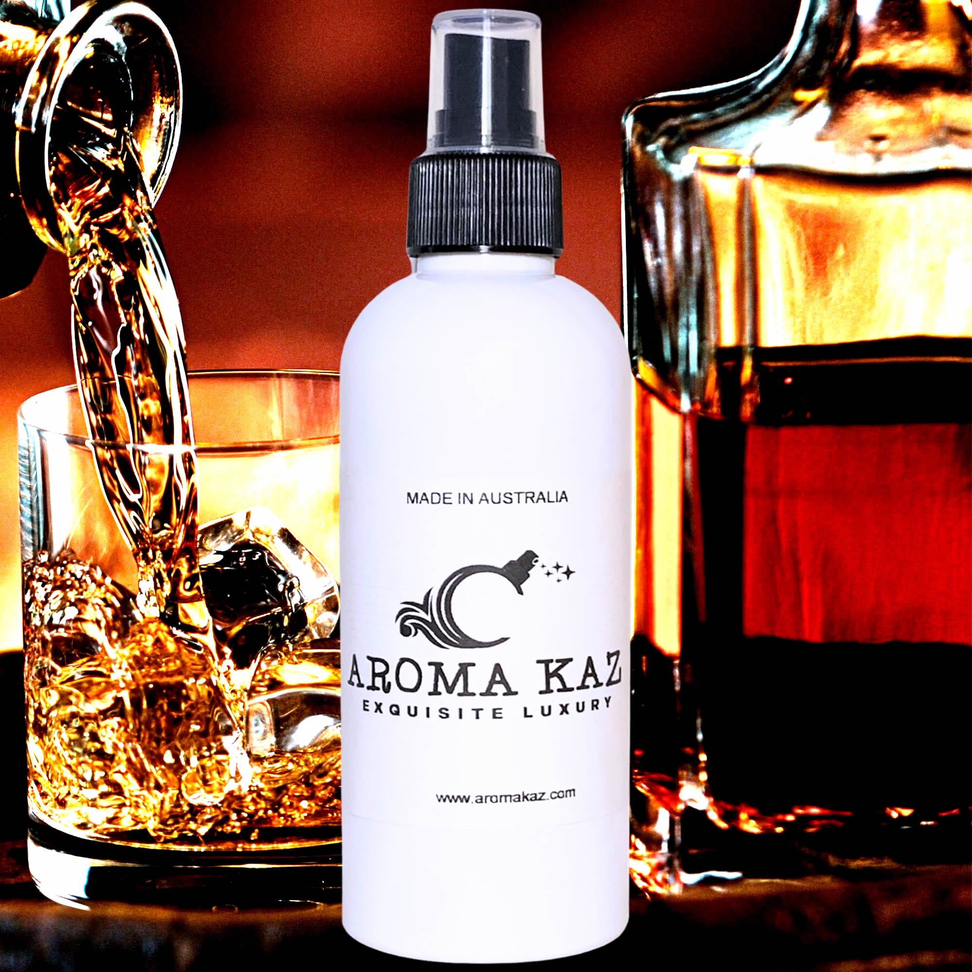 Orange Whisky & Cocoa Body Spray Mist – vegan, cruelty-free body spray featuring rich cocoa, warm whisky, and bright orange zest, handmade in Australia.