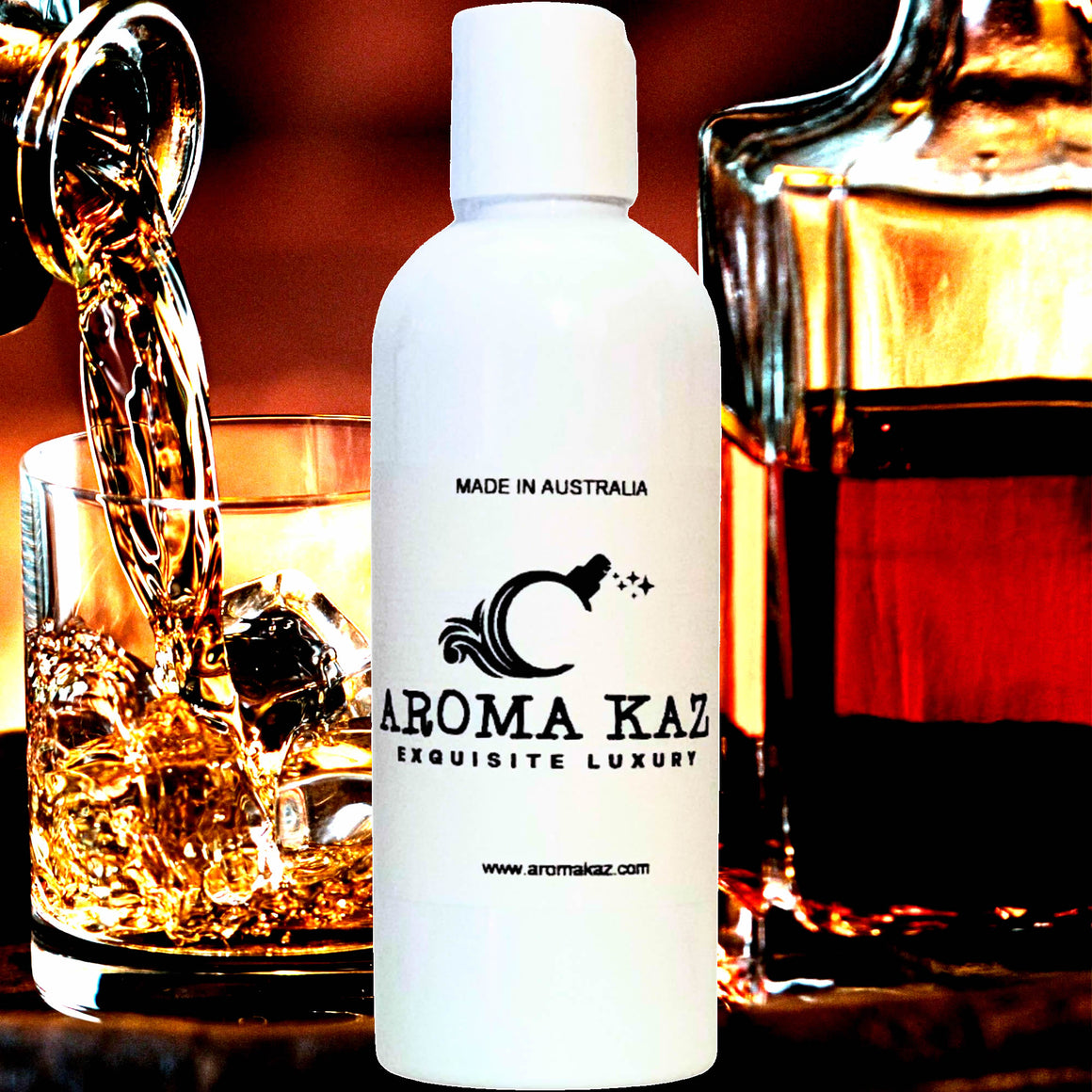 Orange Whisky Cocoa Bath Body Massage Oil – vegan, cruelty-free, enriched with Vitamin E. Handmade in Australia, long-lasting fragrance, suitable for all skin types and perfect as a gift for him or her.