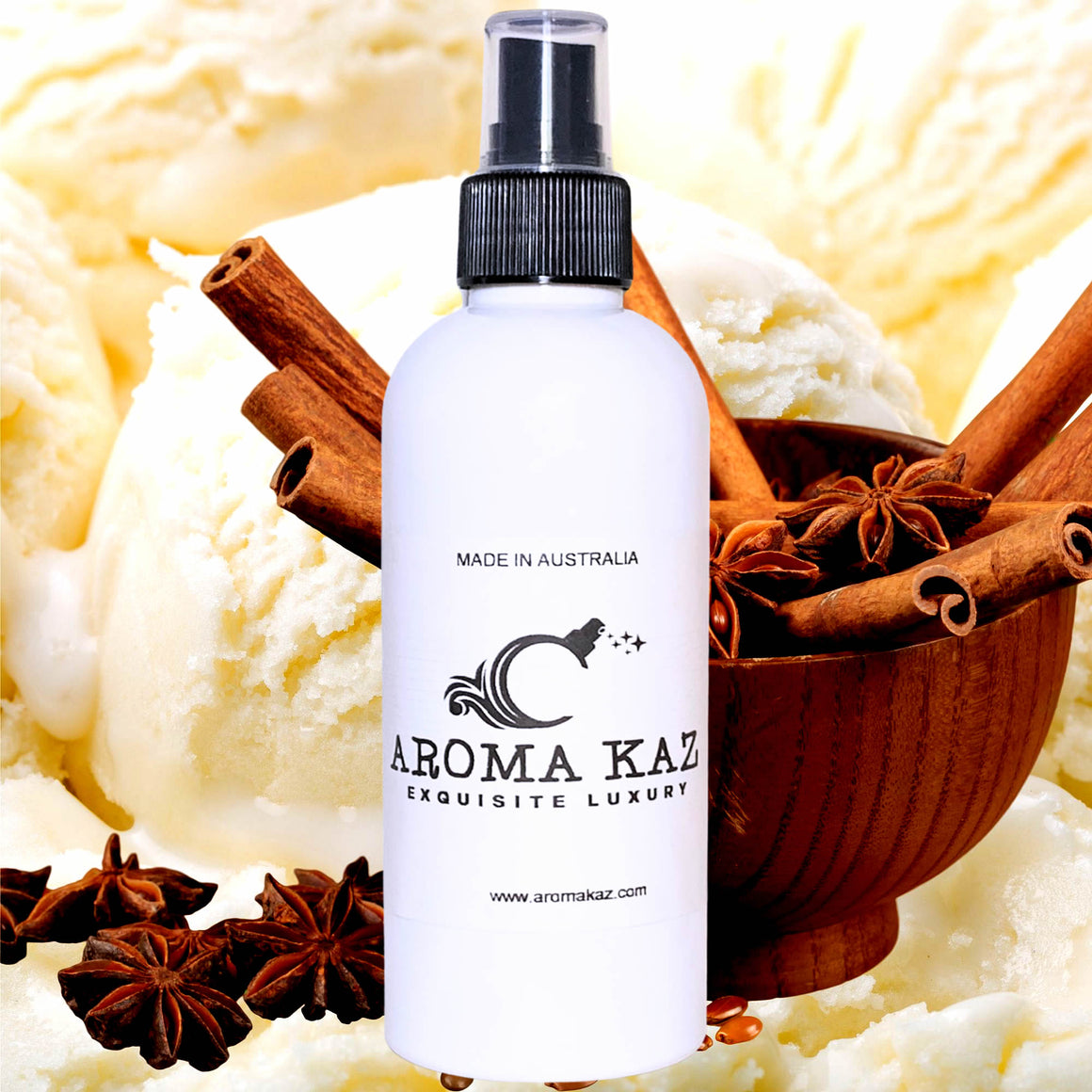 Oriental Vanilla Body Spray Mist – vegan, cruelty-free body spray featuring deep exotic vanilla and warm amber softness, handmade in Australia.