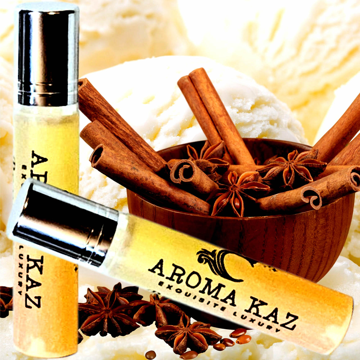 Oriental Vanilla Fragrance Roll On – vegan, cruelty-free perfume roll on featuring deep exotic vanilla and warm amber softness, handmade in Australia.