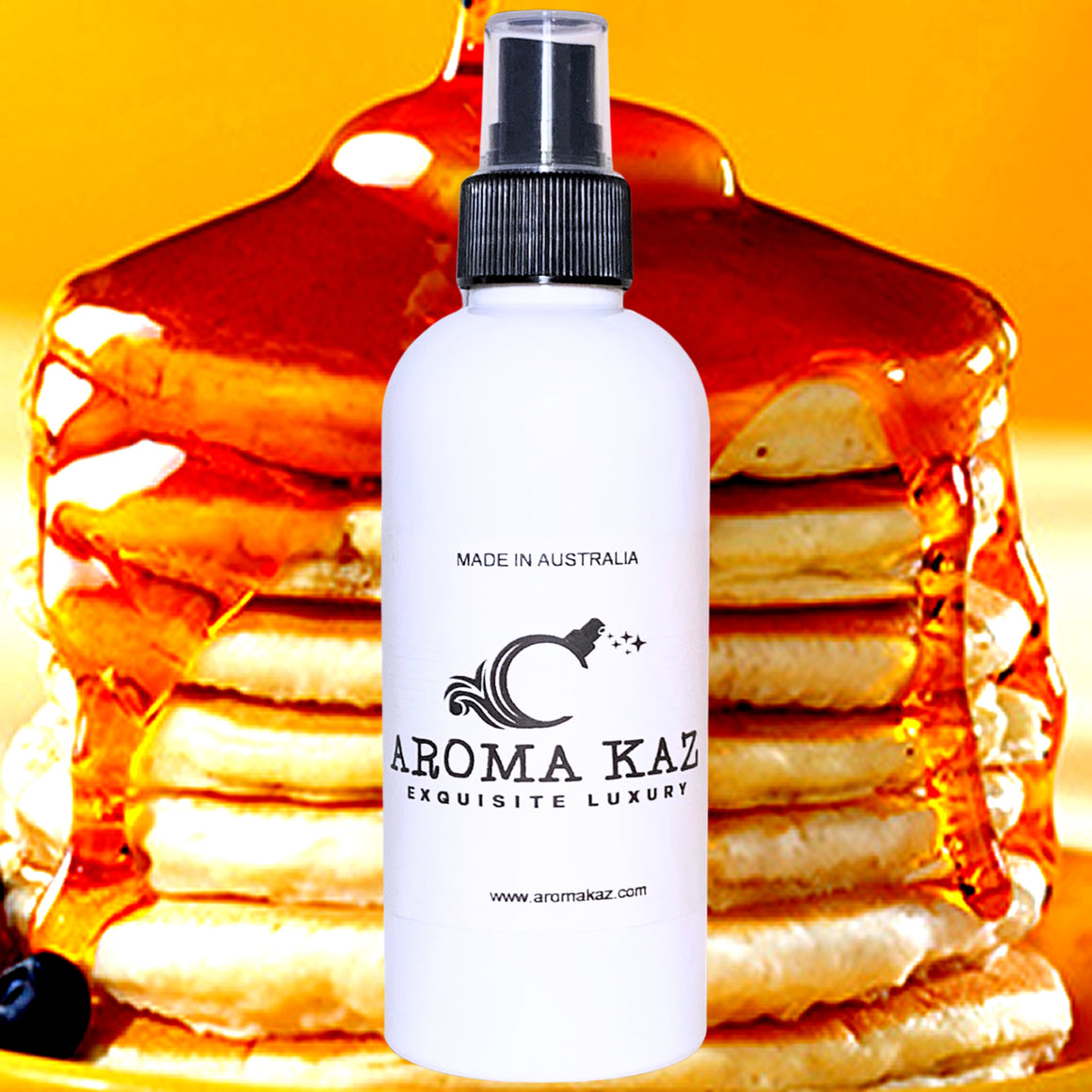 Pancakes & Maple Syrup Car Air Freshener Spray Deodoriser – eco-friendly, vegan, cruelty-free handmade featuring fluffy pancake sweetness and rich maple syrup, handmade in Australia.