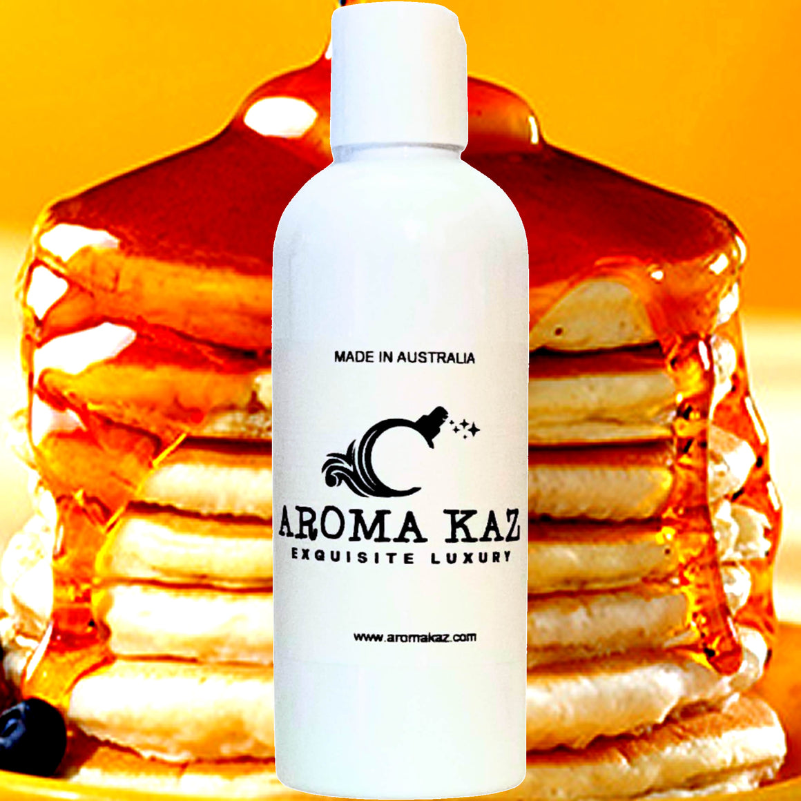Pancakes & Maple Syrup Bath Body Massage Oil – vegan, cruelty-free, enriched with Vitamin E. Handmade in Australia, long-lasting fragrance, suitable for all skin types and perfect as a gift for him or her.