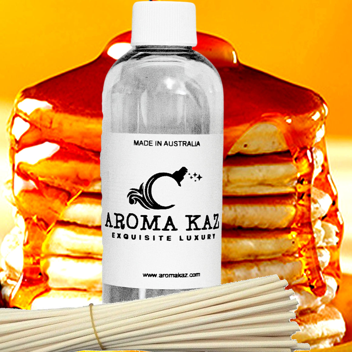Pancakes & Maple Syrup Diffuser Fragrance Oil Refill – Vegan, Cruelty-Free, Made in Australia – Long-Lasting Air Freshener for use with Rattan Reeds – Not for Electric Diffusers