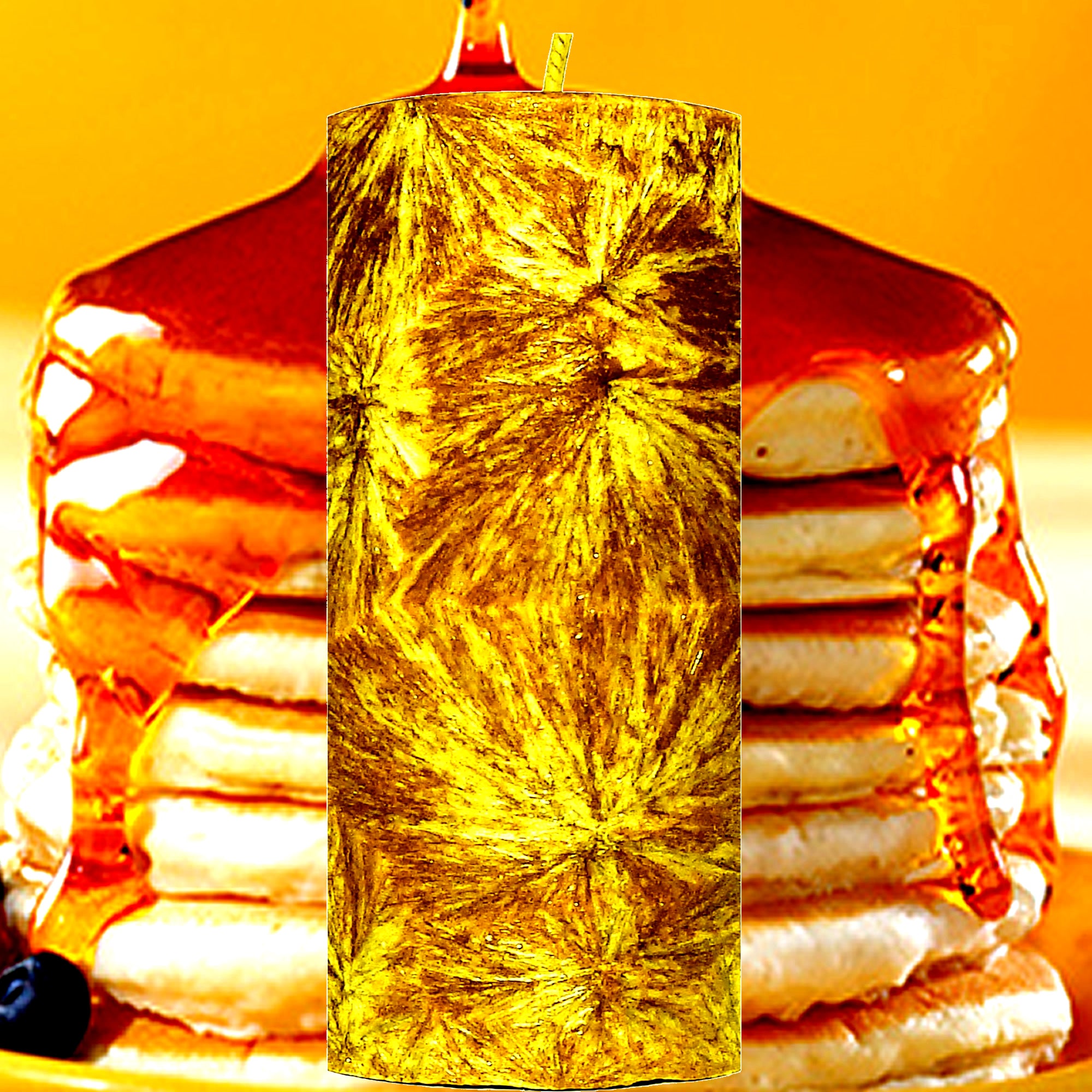 Pancakes & Maple Syrup Pillar Candle – Plant-Based, Eco-Friendly, Vegan, Cruelty Free