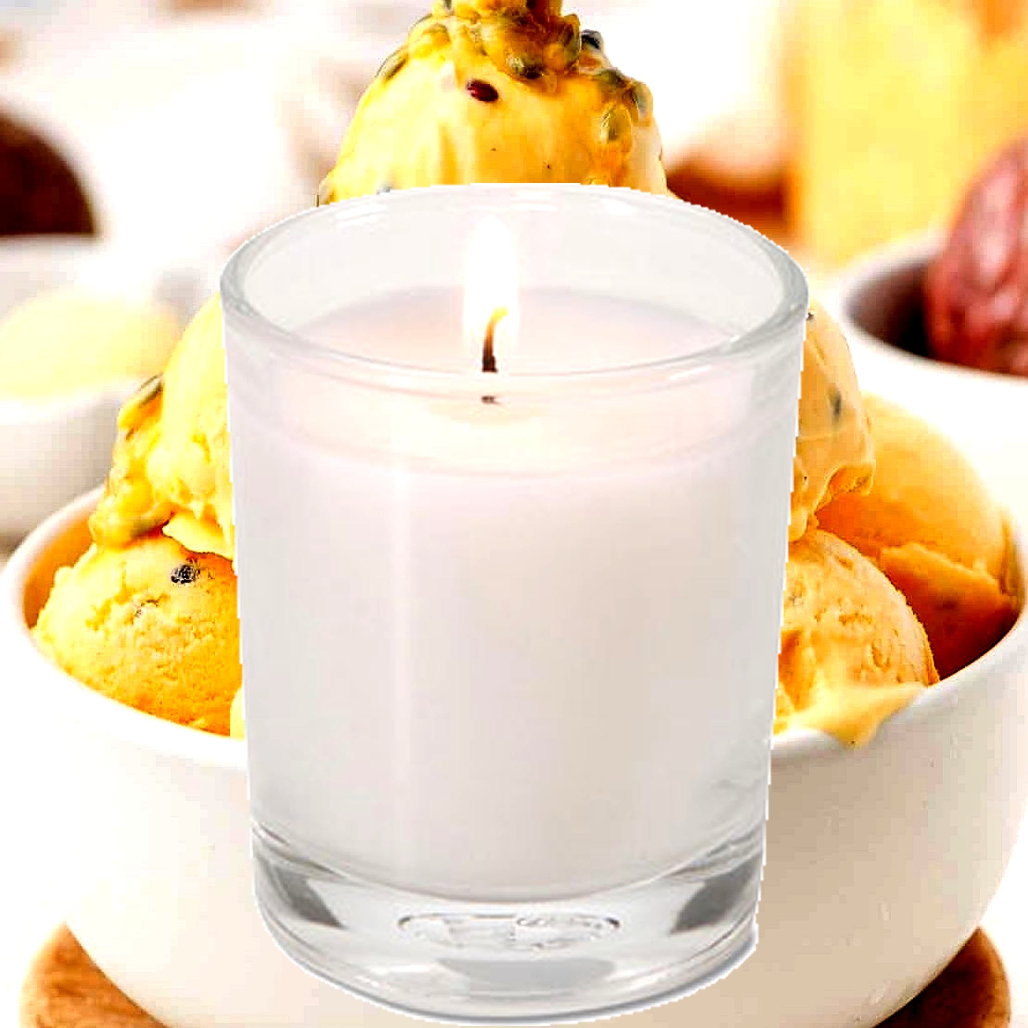 Passionfruit Ice Cream Eco Soy Votive Candles – Clean Burn, Plant-Based, Vegan & Pet Safe