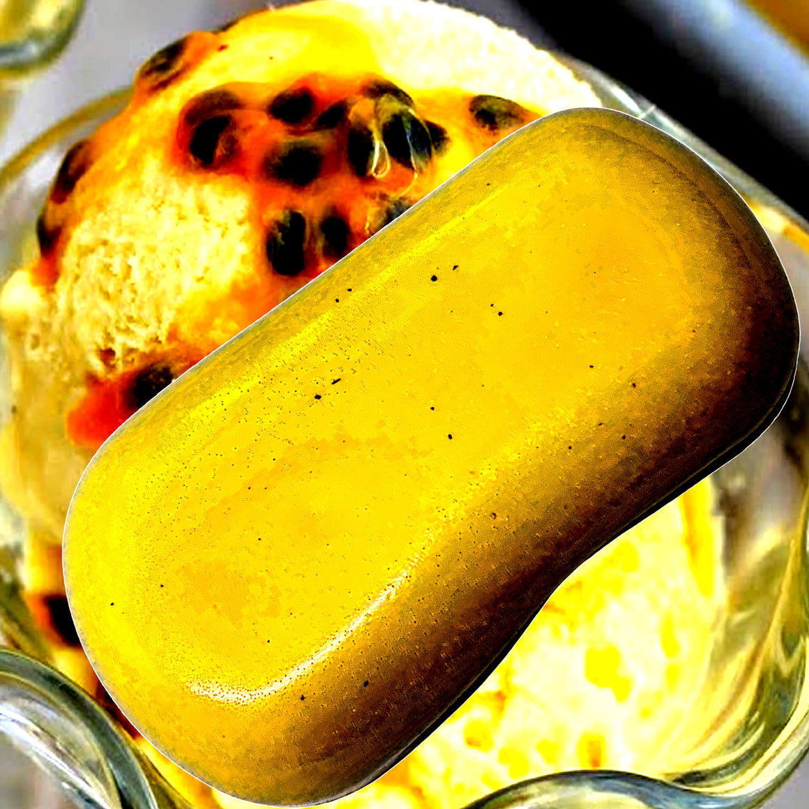 Passion Fruit Ice Cream Soap Bars Plant Based – vegan, cruelty-free featuring creamy passionfruit dessert aroma, handmade in Australia.