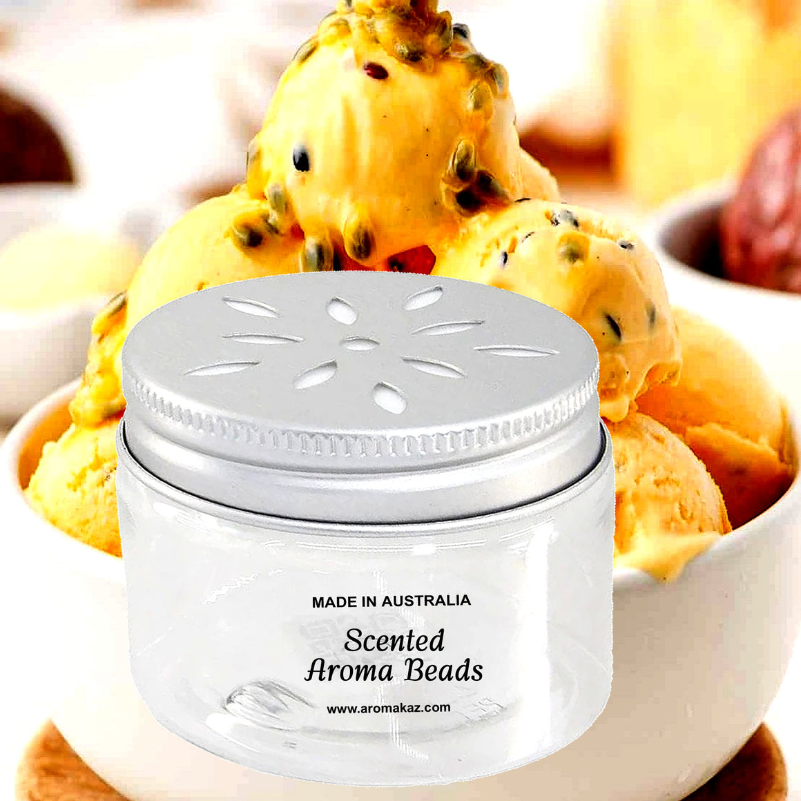 Passionfruit Ice Cream Air Freshener Aroma Beads - Room, Car, Pantry, Pet Areas, Linen