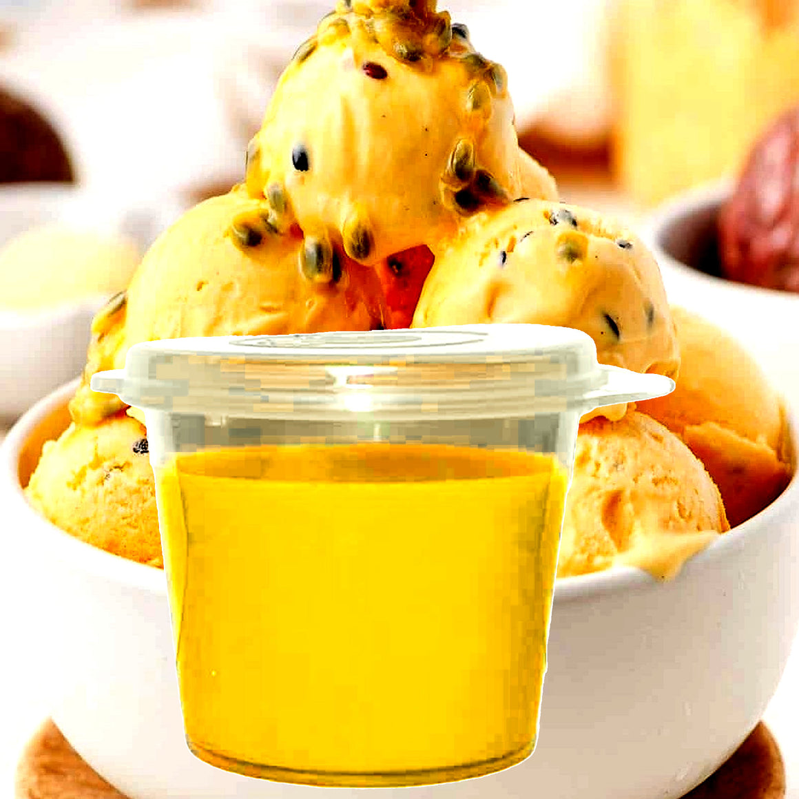 Passionfruit Ice Cream Soy Candle Melt Shot Pots – Plant-Based, Vegan, Cruelty-Free, Hand-Poured