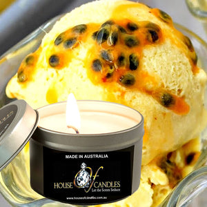 Passion Fruit Ice Cream Scented Eco Soy Tin Candles