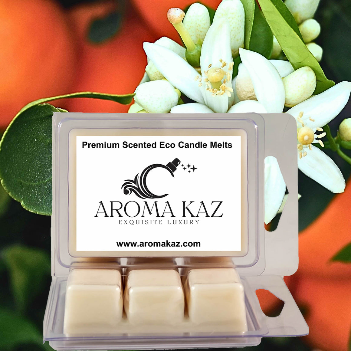 Patchouli Neroli Blossoms eco soy wax melts – vegan, cruelty-free featuring floral neroli orange blossoms and earthy patchouli, handmade in Australia.