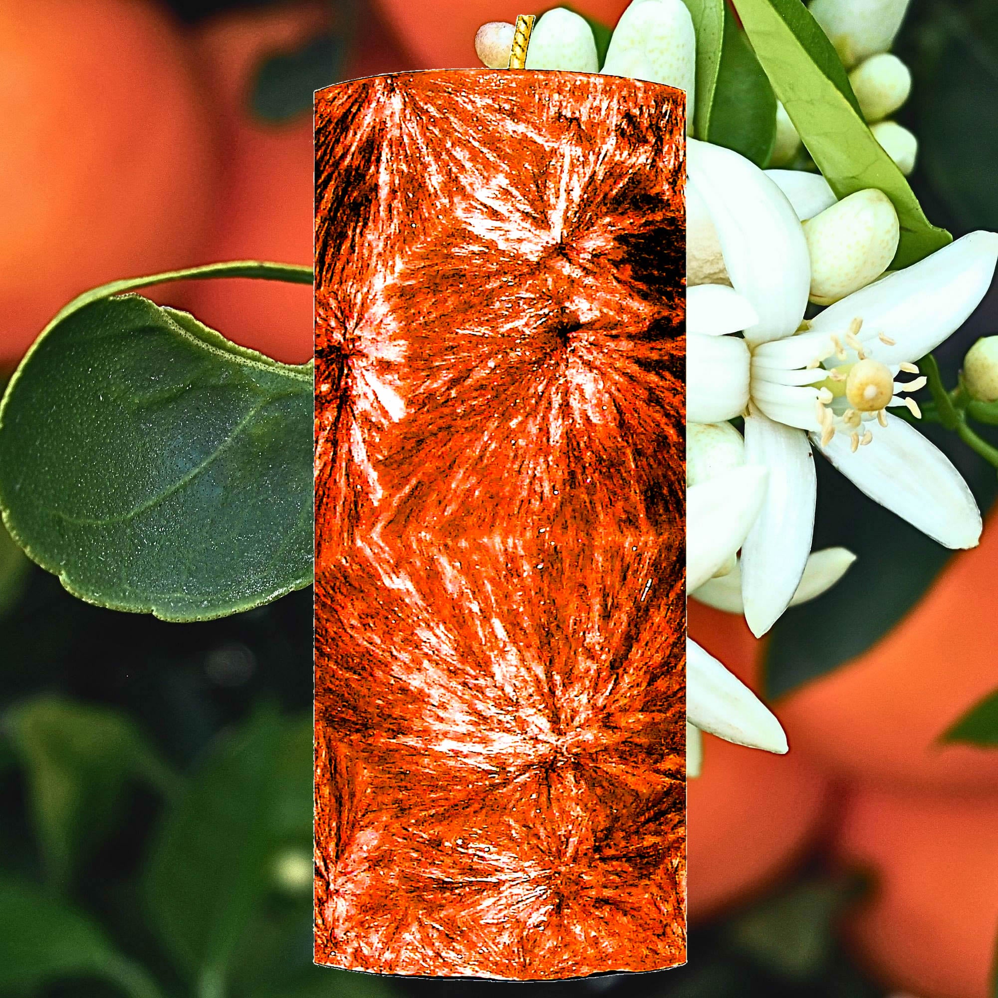 Patchouli Neroli Blossoms Pillar Candle – Plant-Based, Eco-Friendly, Vegan, Cruelty Free