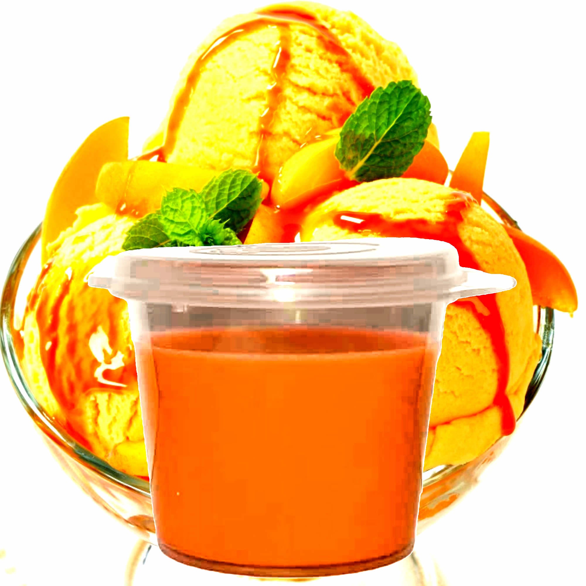 Peach Ice Cream eco soy wax melts – vegan, cruelty-free featuring creamy peach dessert aroma, handmade in Australia.