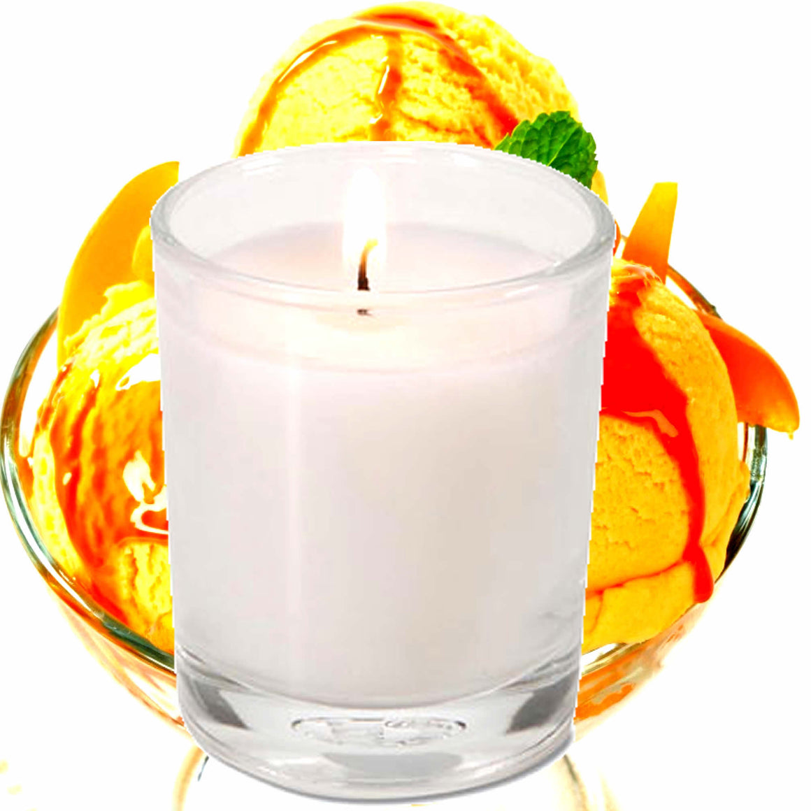 Peach Ice Cream Eco Soy Votive Candles – Clean Burn, Plant-Based, Vegan & Pet Safe