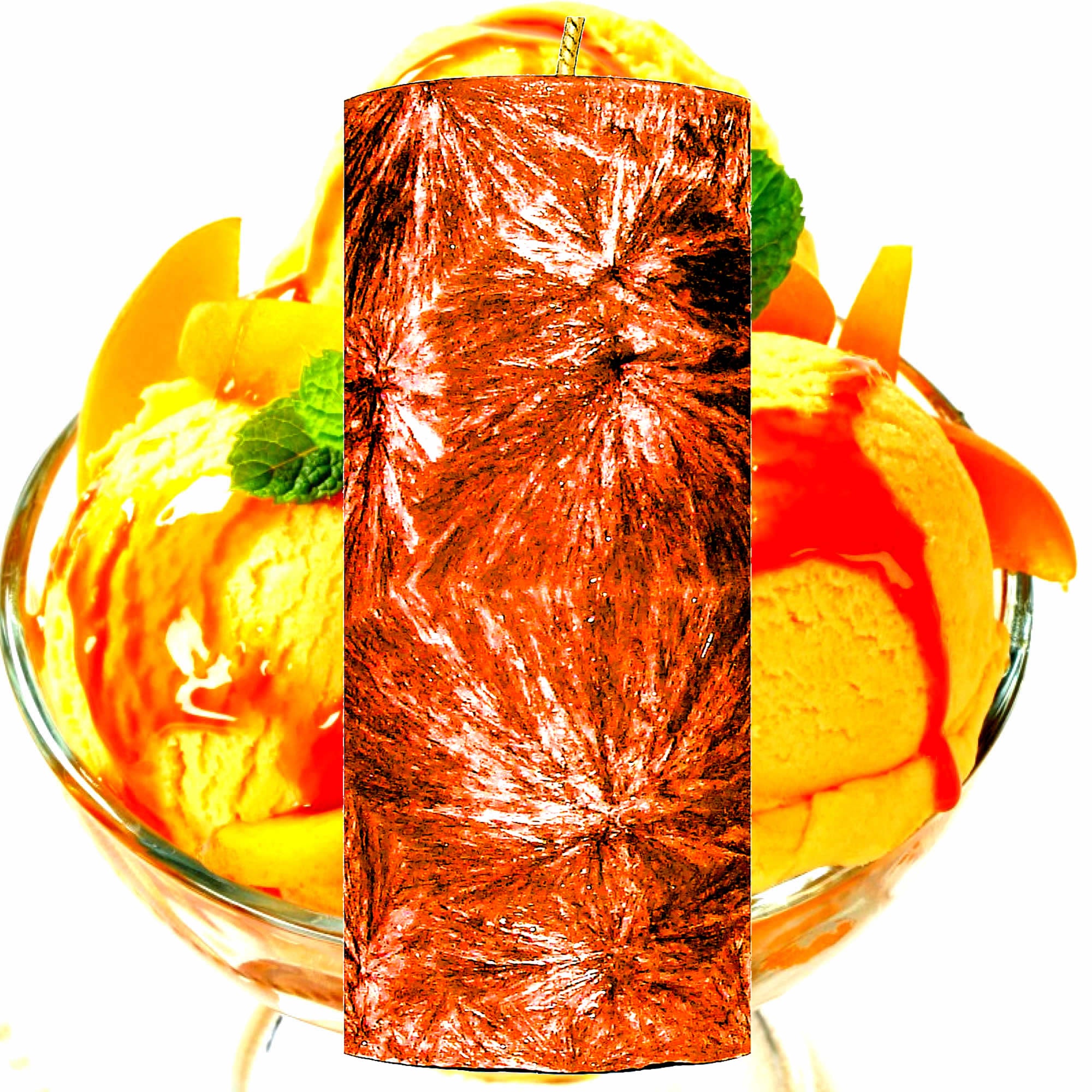 Peach Ice Cream Pillar Candle – Plant-Based, Eco-Friendly, Vegan, Cruelty Free