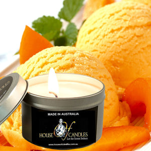 Peach Ice Cream Scented Eco Soy Tin Candles