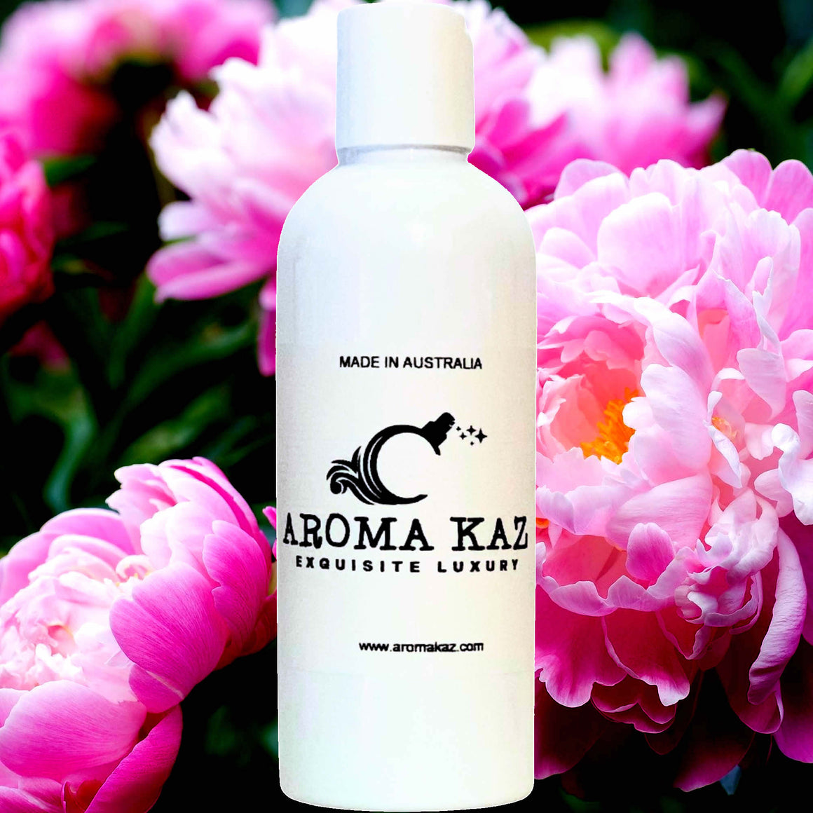 Peony Body Massage Oil – vegan, cruelty-free, plant-based hydrating oil with soft romantic peony blossoms, handmade in Australia.