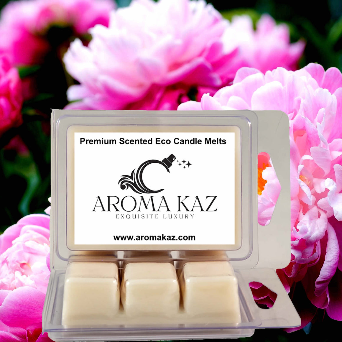 Peony eco soy wax melts – vegan, cruelty-free featuring soft romantic peony blossoms, handmade in Australia.