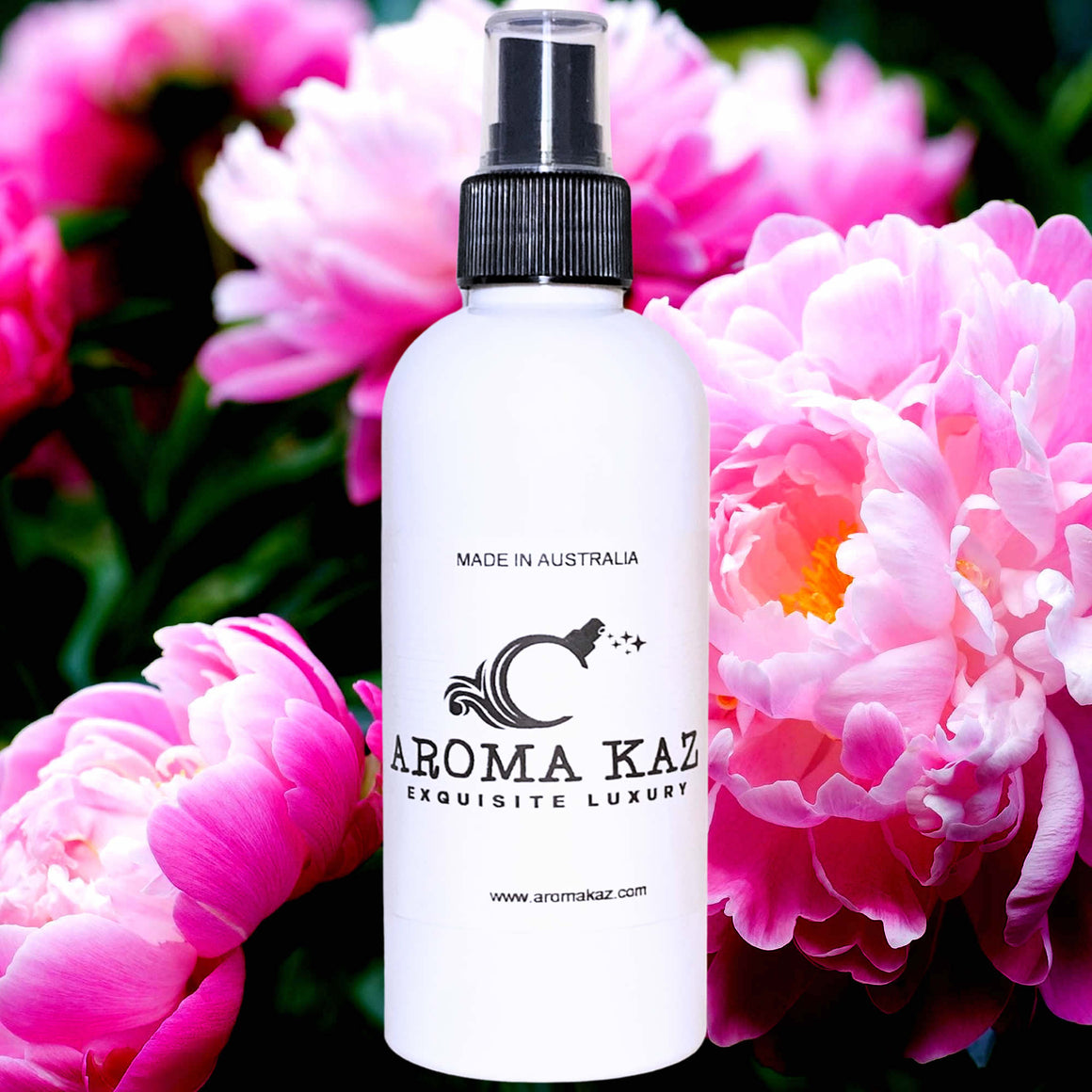 Peony Body Spray Mist – vegan, cruelty-free body spray featuring soft romantic peony blossoms, handmade in Australia.