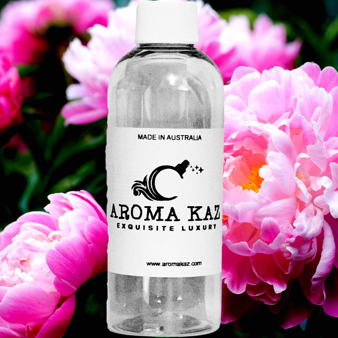 Peony fragrance oil for candle making, soap making and perfume blending – vegan, cruelty-free featuring soft romantic peony blossoms, handmade in Australia.