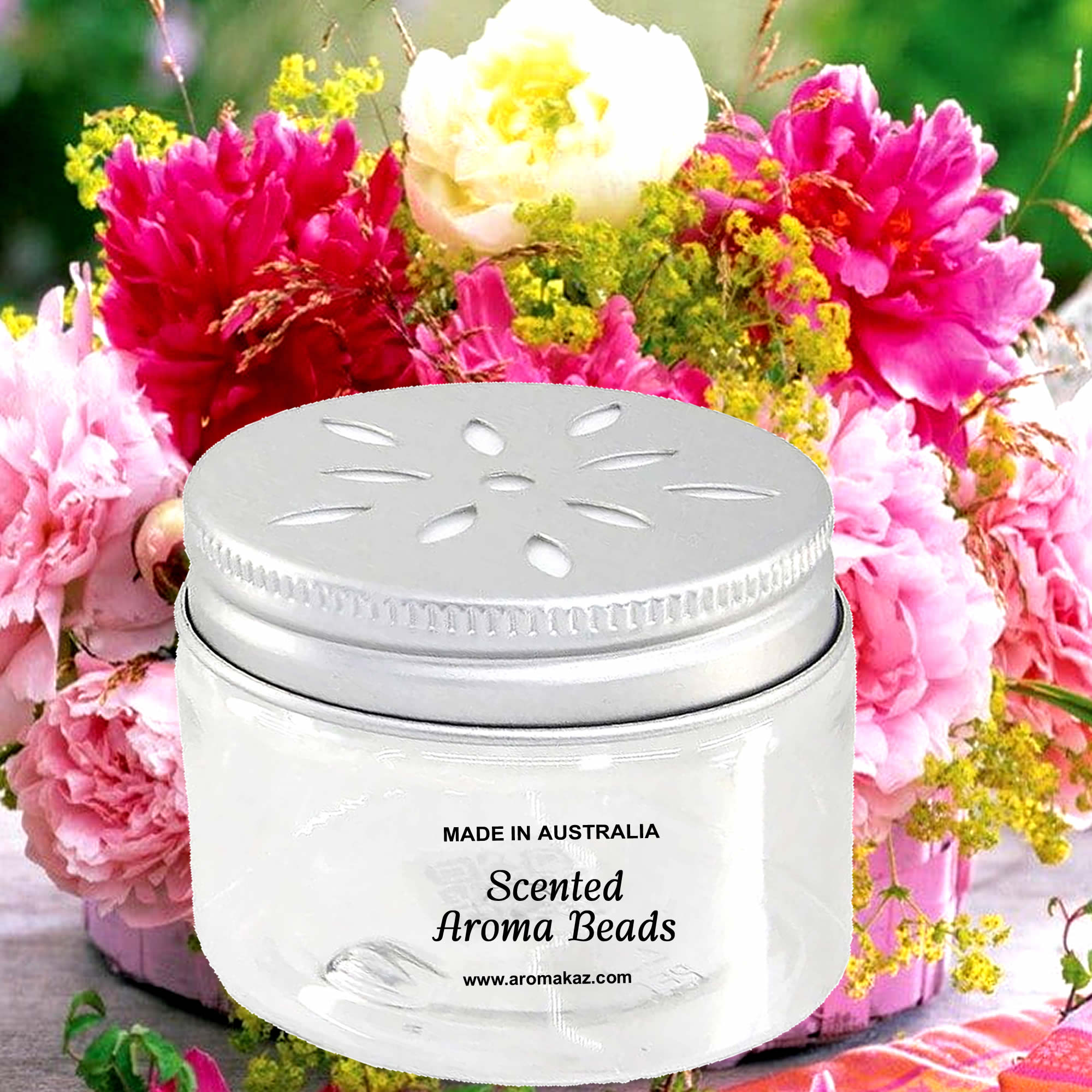 Peony Rose Air Freshener Aroma Beads - Room, Car, Pantry, Pet Areas, Linen