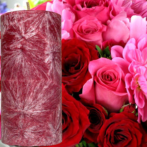 Peony Rose Scented Palm Wax Pillar Candle