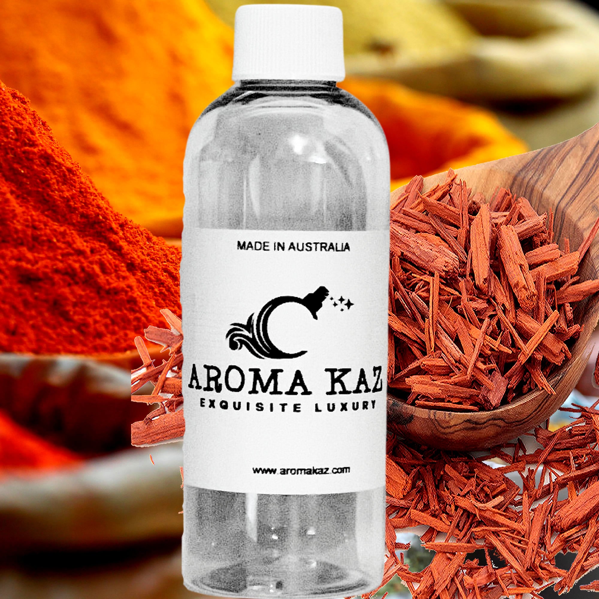 Persian Sandalwood fragrance oil for candle making, soap making and perfume blending – vegan, cruelty-free featuring deep warm sandalwood and exotic eastern spices, handmade in Australia.